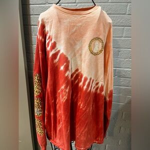 Simply Southern Peach Tie-Dye Shirt long sleeve size large size